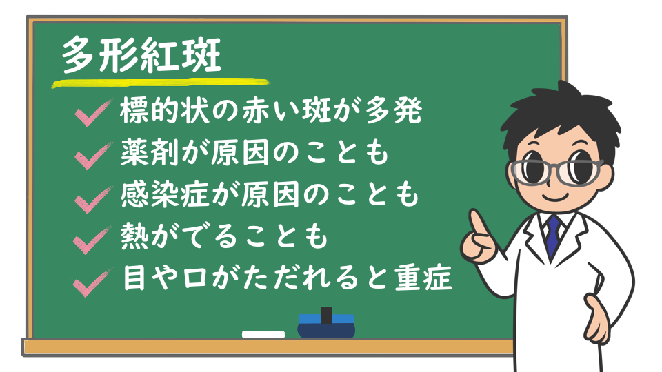 多形紅斑:症状は？原因となる病気は？湿疹の特徴は？検査や治療は？もっと知りたい！　多形紅斑